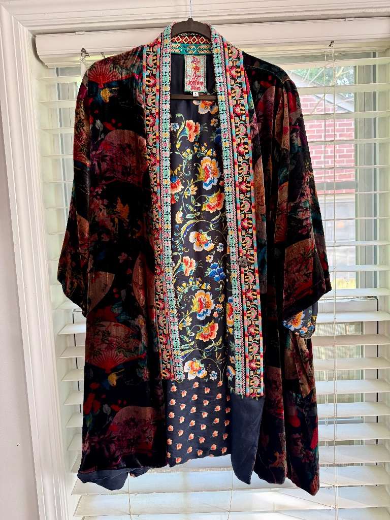 Johnny Was Velvet Kimono - Size Small, Multicolored